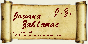 Jovana Zaklanac vizit kartica